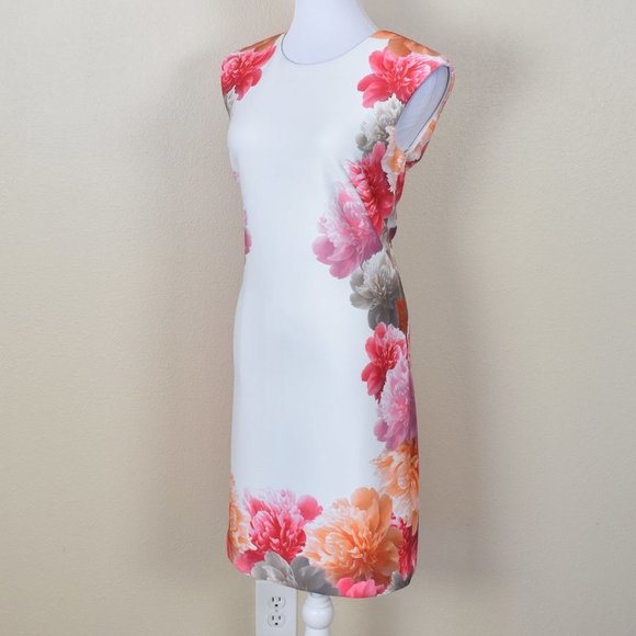 Calvin Klein Scuba Floral Sheath Dress 6 - Picture 6 of 7